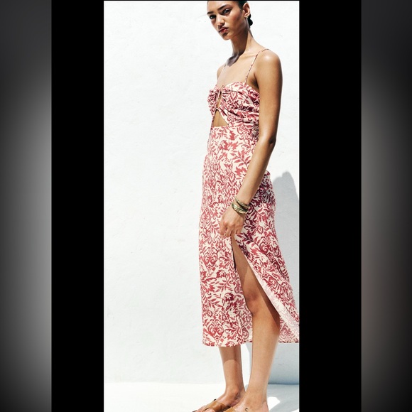 PRINTED RUSTIC MIDI DRESS - Picture 4 of 9